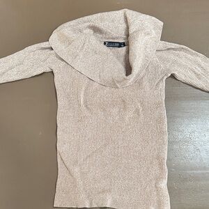 Avenue Light Brown Cowl Neck Sweater